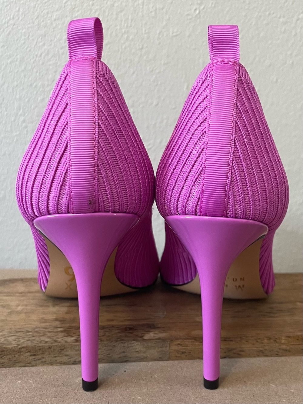 Mix No. 6 Purple Fuchsia Stretch Knit Pointed-Toe Stiletto Pumps Sz 8.5 - Picture 4 of 5